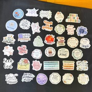 37 Count Inspirational Sticker Set - Multicolor God is Good, Seek God religion